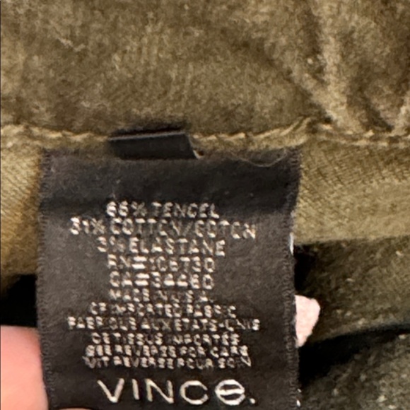Vince Olive Green Tencel Blend Stretch Mid Rise Skinny Jeans Size 29 - Picture 9 of 9